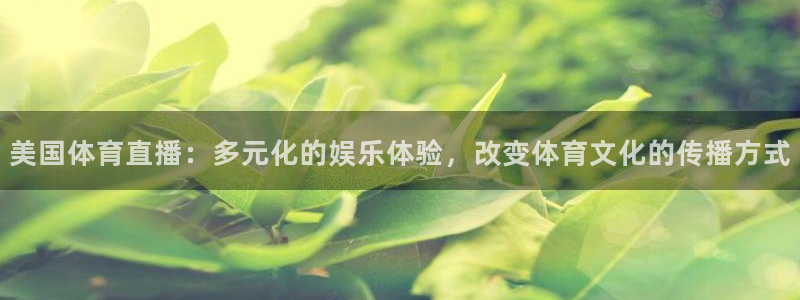 美国体育直播：多元化的娱乐体验，改变体育文化的传播方式